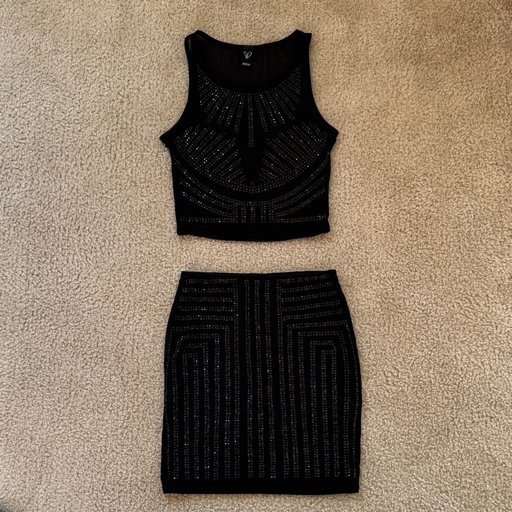 Windsor Black Sequins Set